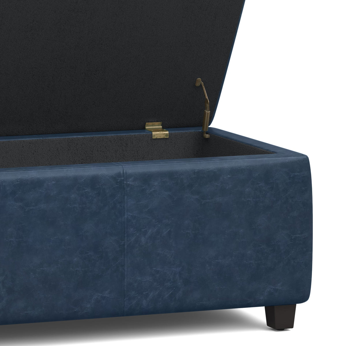 Avalon 48 Inch Wide Storage Ottoman Bench in Denim
