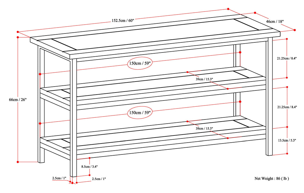 Skyler 60 Inch Wide Solid Mango Wood TV Stand in Dark