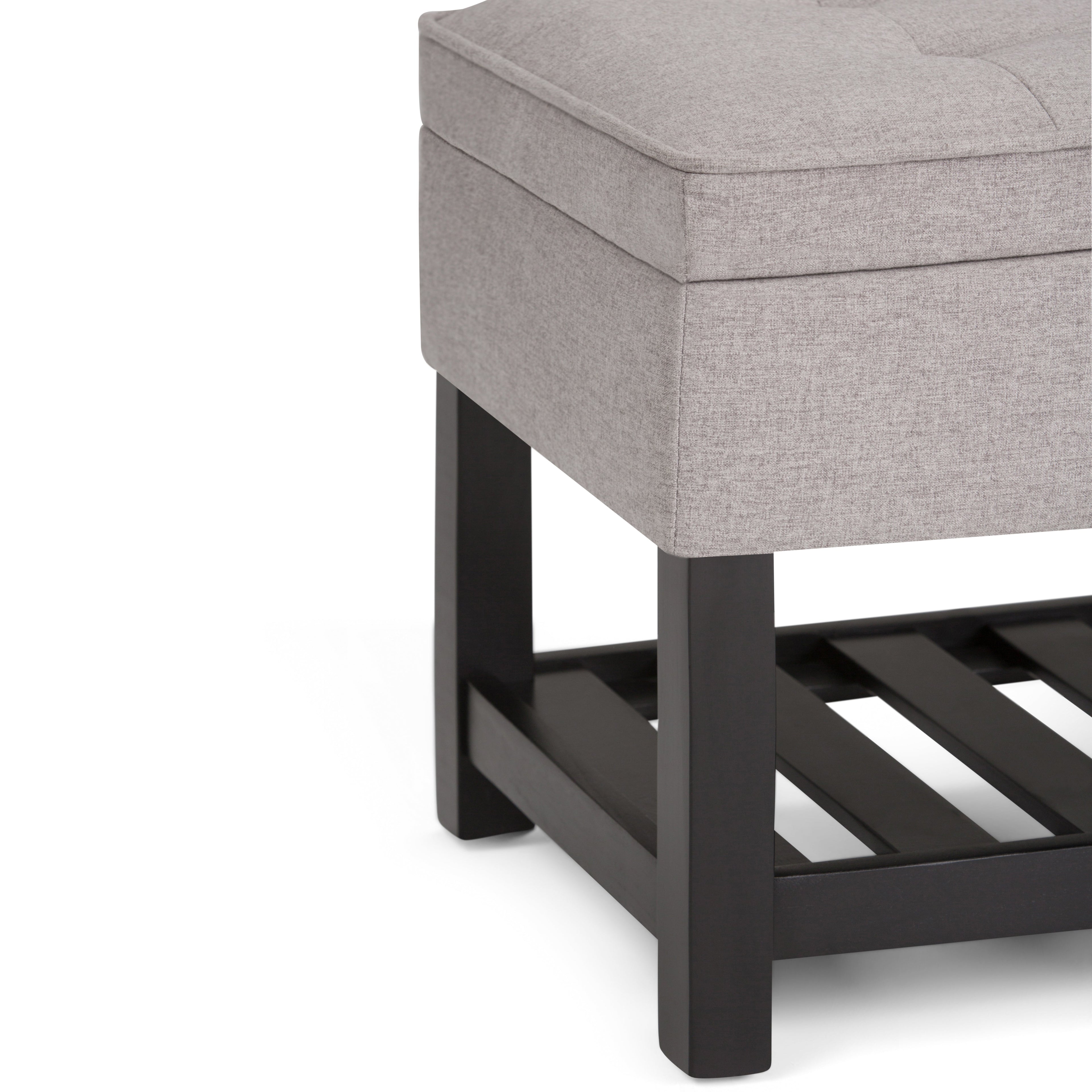 Cosmopolitan Storage Ottoman Bench with Open Bottom - Cloud