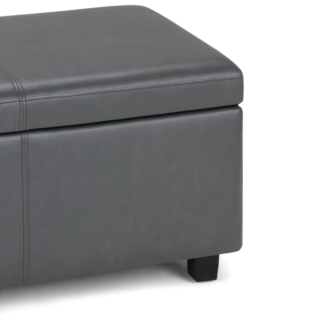 Avalon 48 Inch Wide Storage Ottoman Bench in Stone