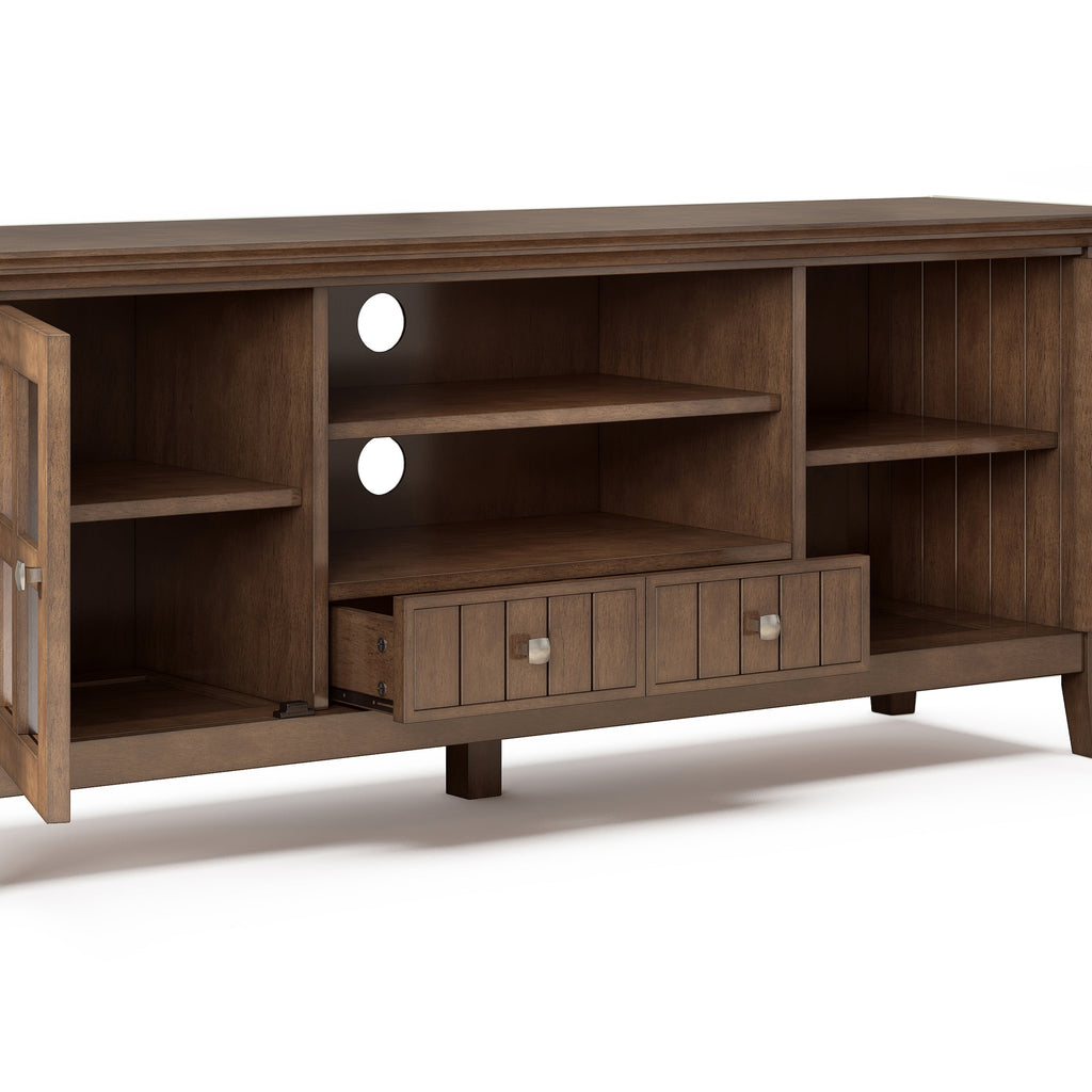 Acadian 60 Inch Wide Solid Wood TV Stand in Rustic