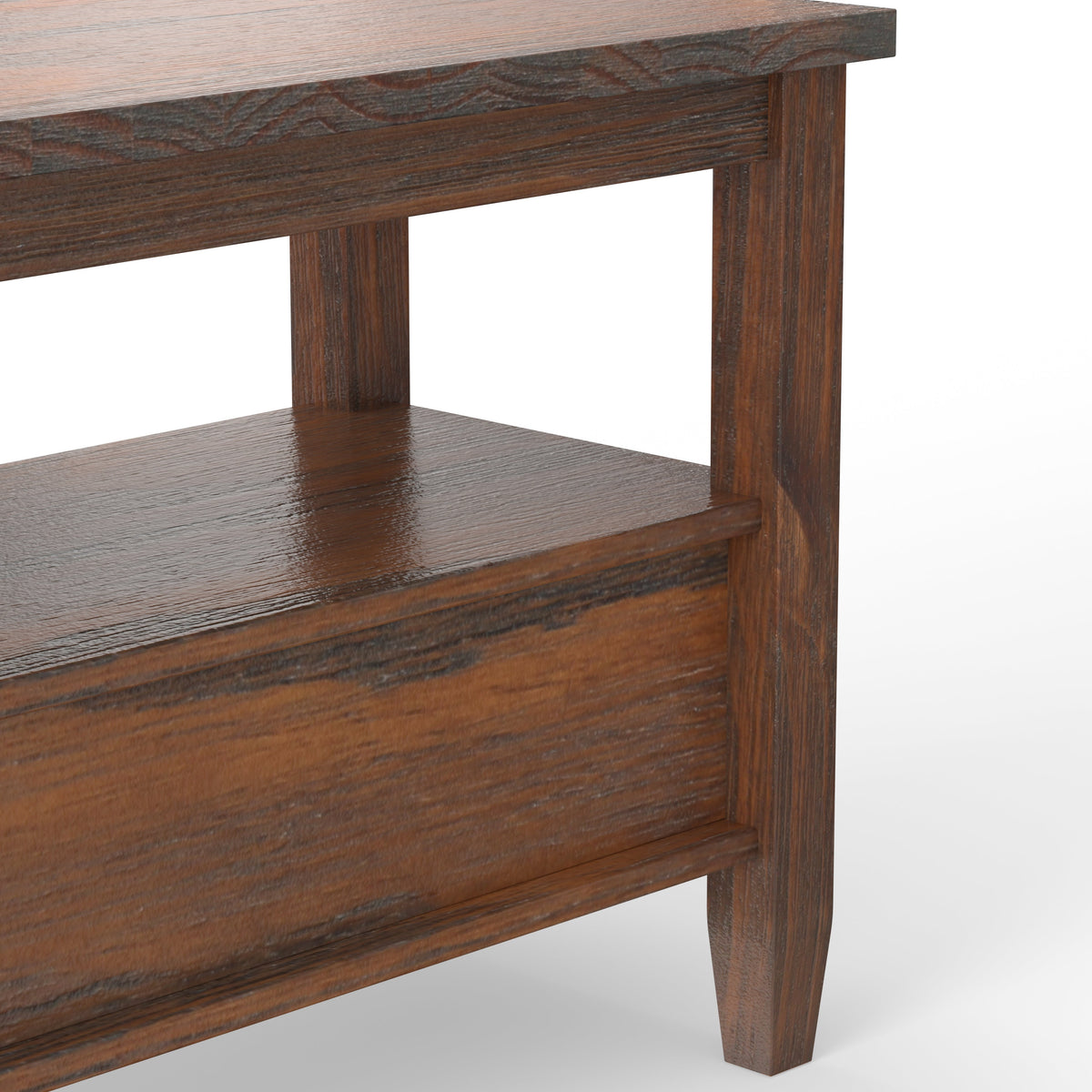 Warm Shaker Solid Wood 14 Inch Wide Transitional Narrow Side Table