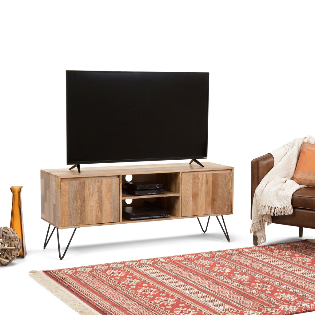 Hunter 60 Inch Wide Solid Mango Wood TV Stand