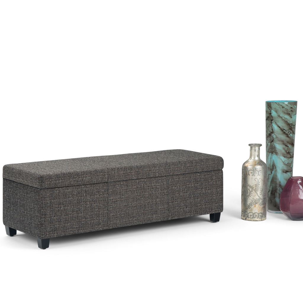 Avalon 48 Inch Wide Storage Ottoman Bench in Dark