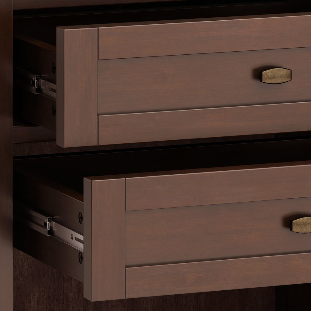 Warm Shaker Solid Wood 24 Inch Wide Transitional Nightstand in Russet
