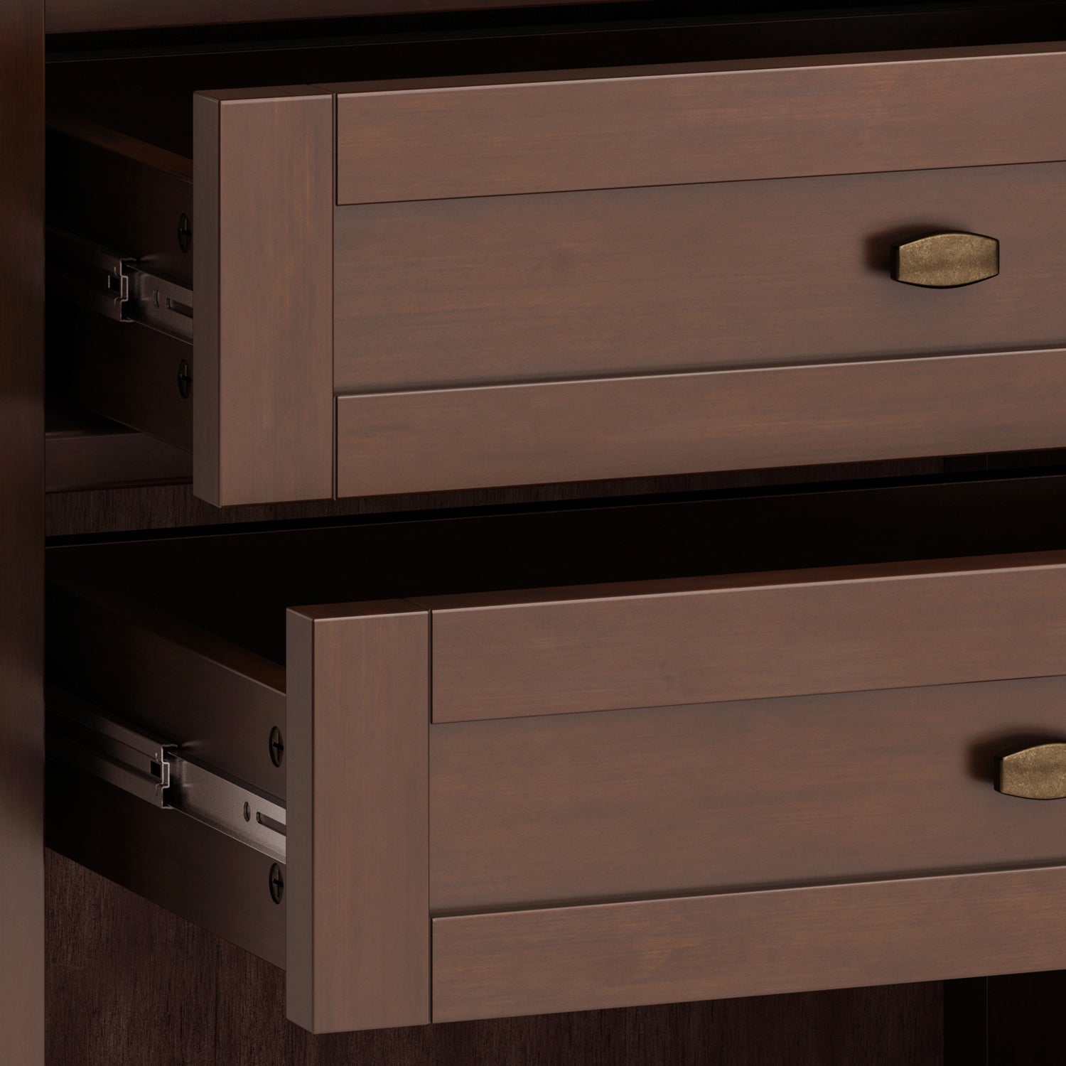 Warm Shaker Solid Wood 24 Inch Wide Transitional Nightstand in Russet