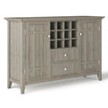 Bedford 54 Inch Wide Solid Wood Sideboard Buffet and Wine Rack
