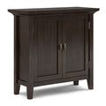 Redmond 32 Inch Wide Solid Wood Low Storage Cabinet in Brunette