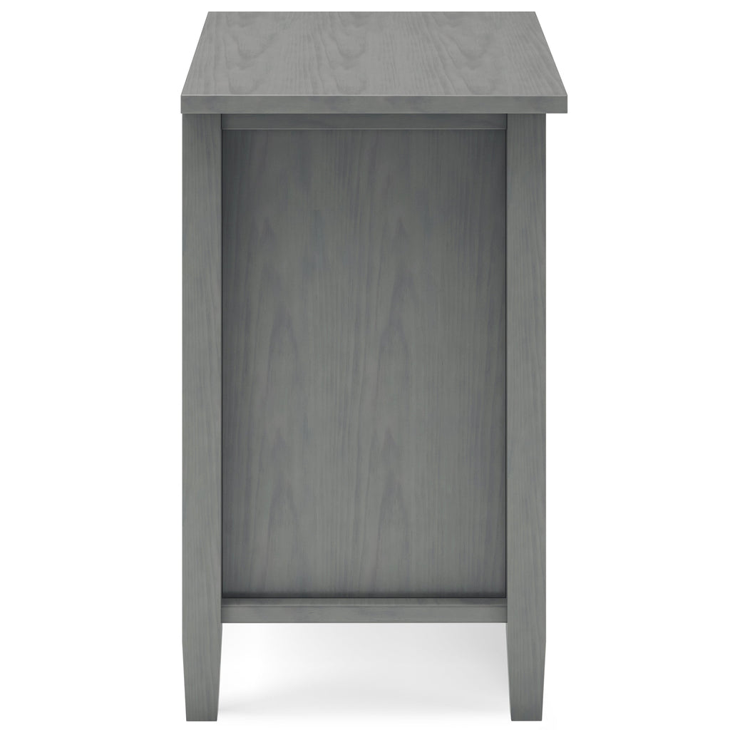 Warm Shaker Solid Wood Nightstand in Fog