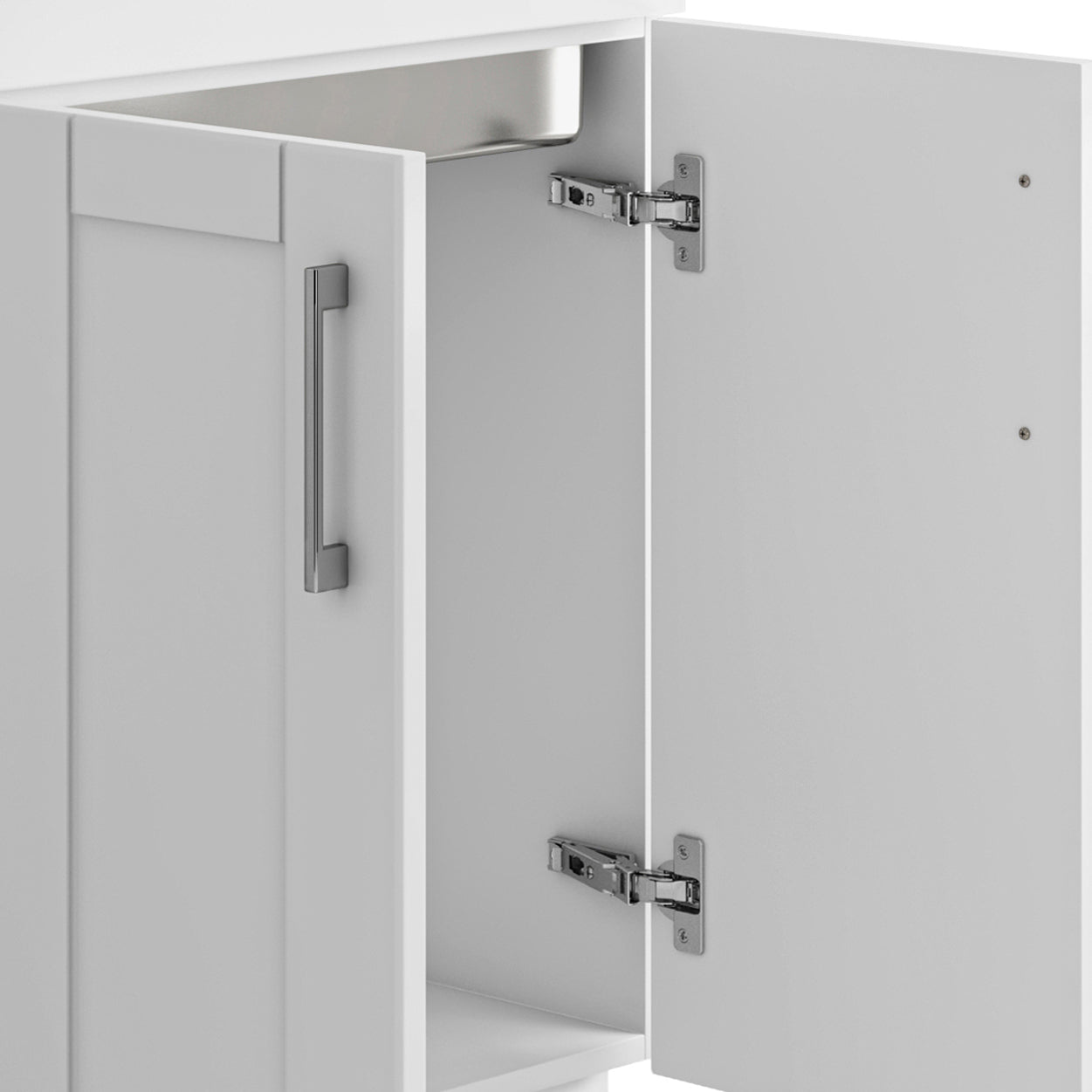 Modern Wide Shaker - 24" Laundry Cabinet with Faucet and Stainless Steel Sink