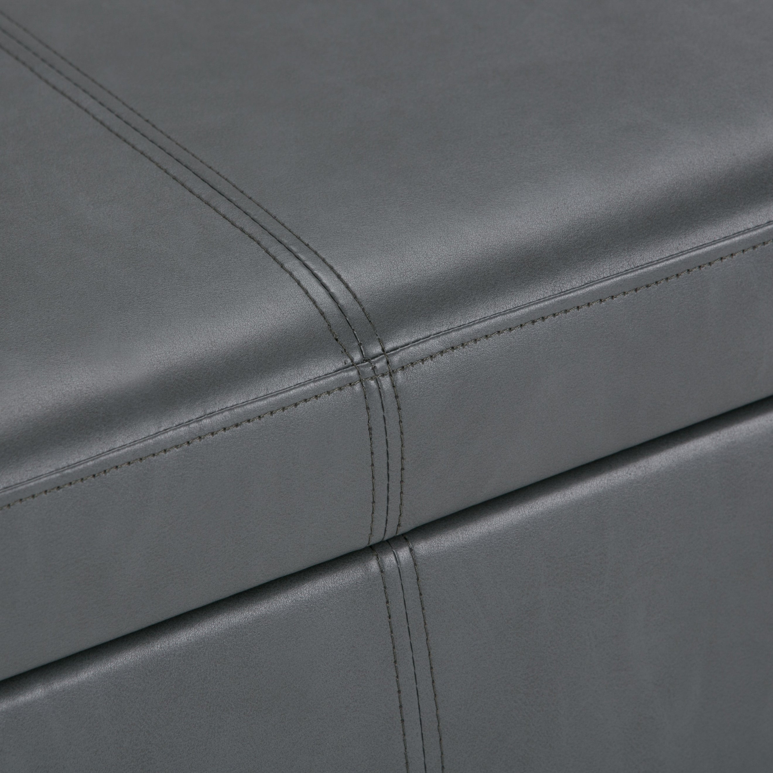 Avalon 48 Inch Wide Storage Ottoman Bench in Stone