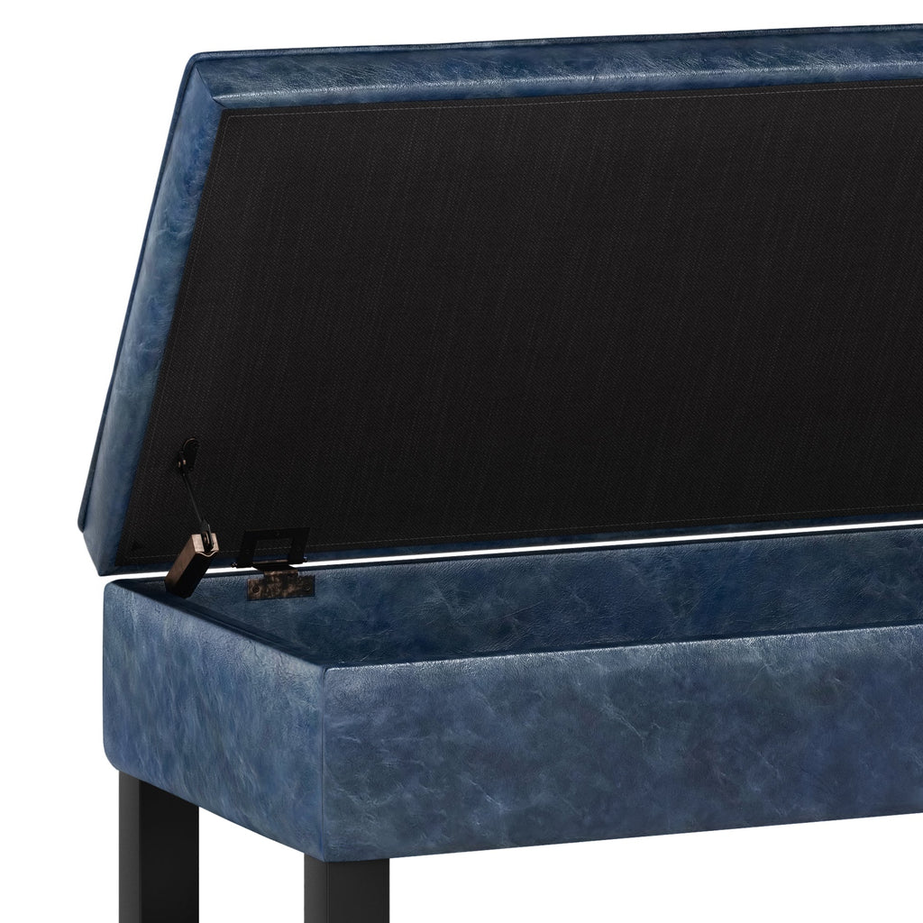Cosmopolitan - Storage Ottoman Bench with Open Bottom - Denim