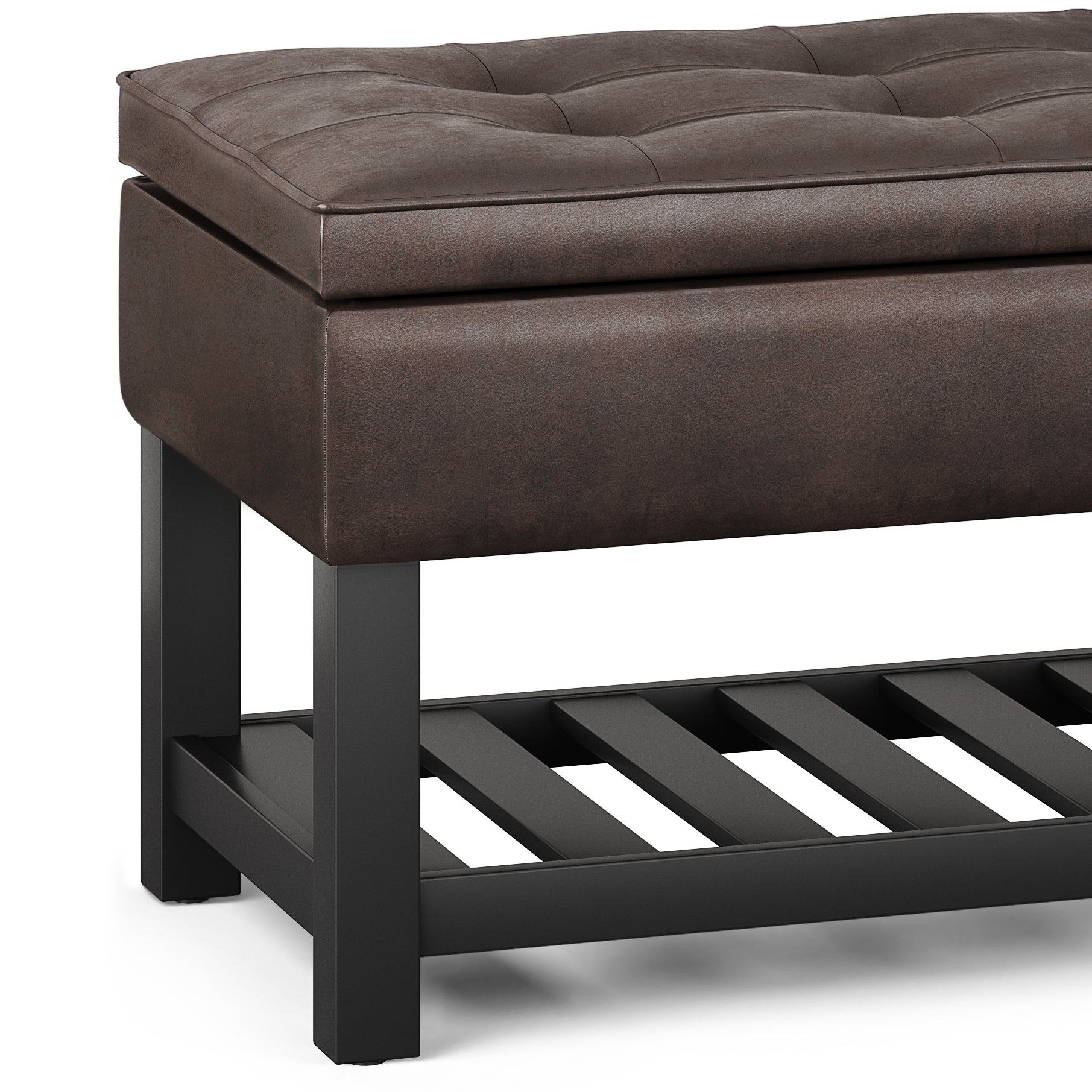 Cosmopolitan Storage Ottoman Bench with Open Bottom - Distressed