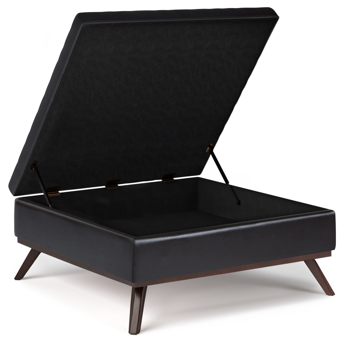 Owen 36 Inch Wide Square Coffee Table Storage Ottoman in Tanners