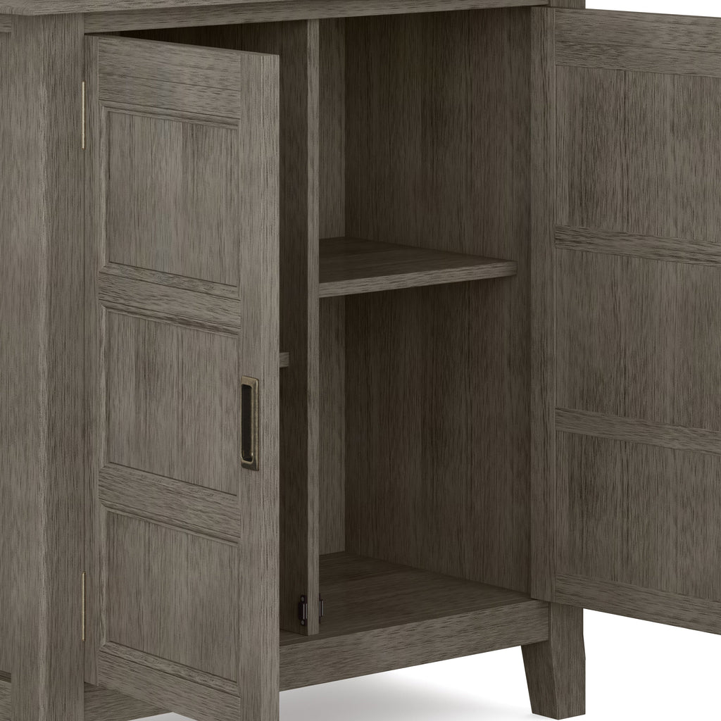 Burlington 30 Inch Wide Solid Wood Low Storage Cabinet in Farmhouse