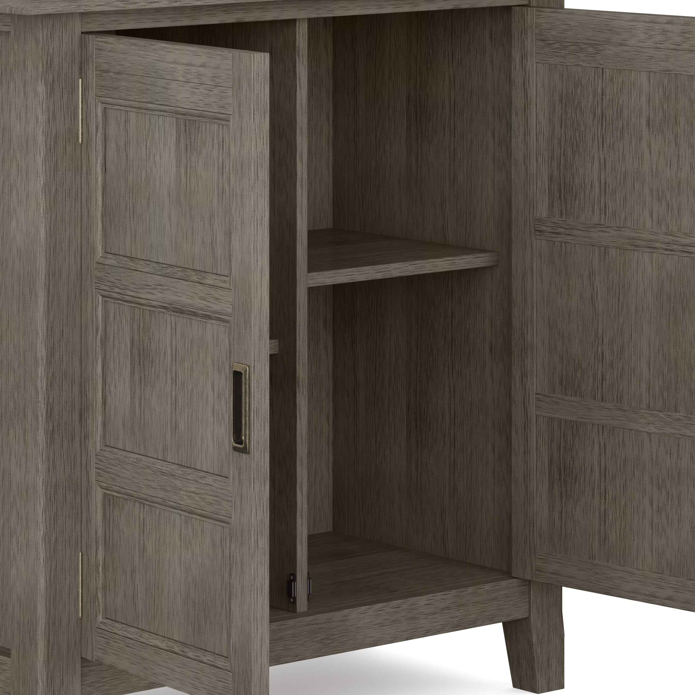 Burlington 30 Inch Wide Solid Wood Low Storage Cabinet in Farmhouse