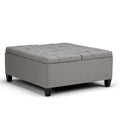 Harrison 36 Inch Wide Coffee Table Storage Ottoman in Dove