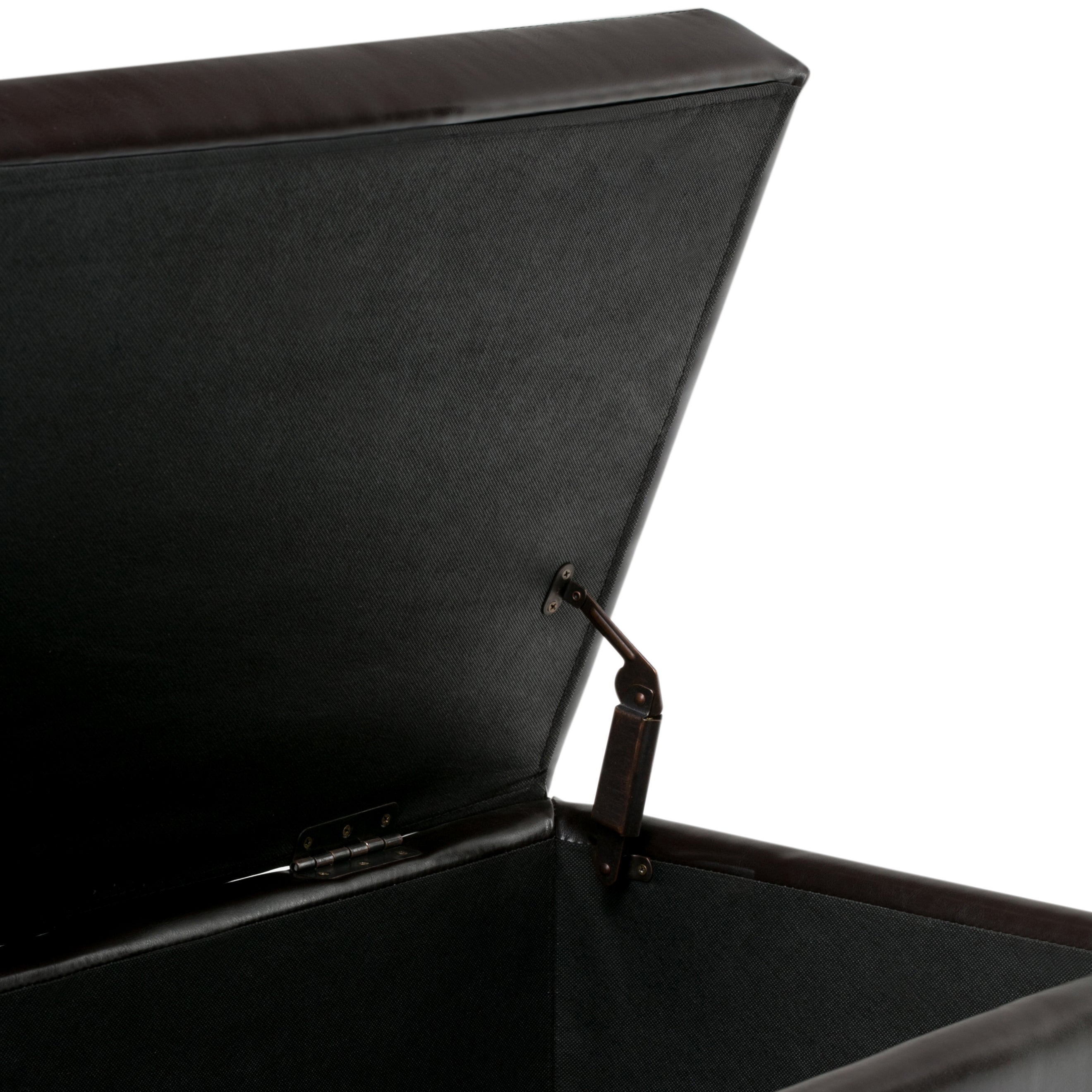 Hamilton 48 Inch Wide Storage Ottoman in Coffee