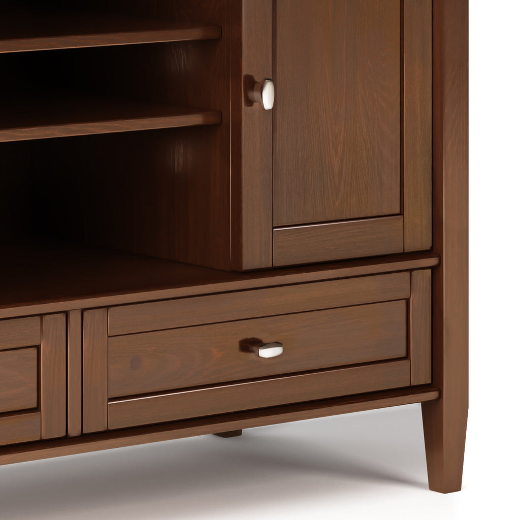 Warm Shaker 47 Inch Wide Solid Wood TV Stand in Russet