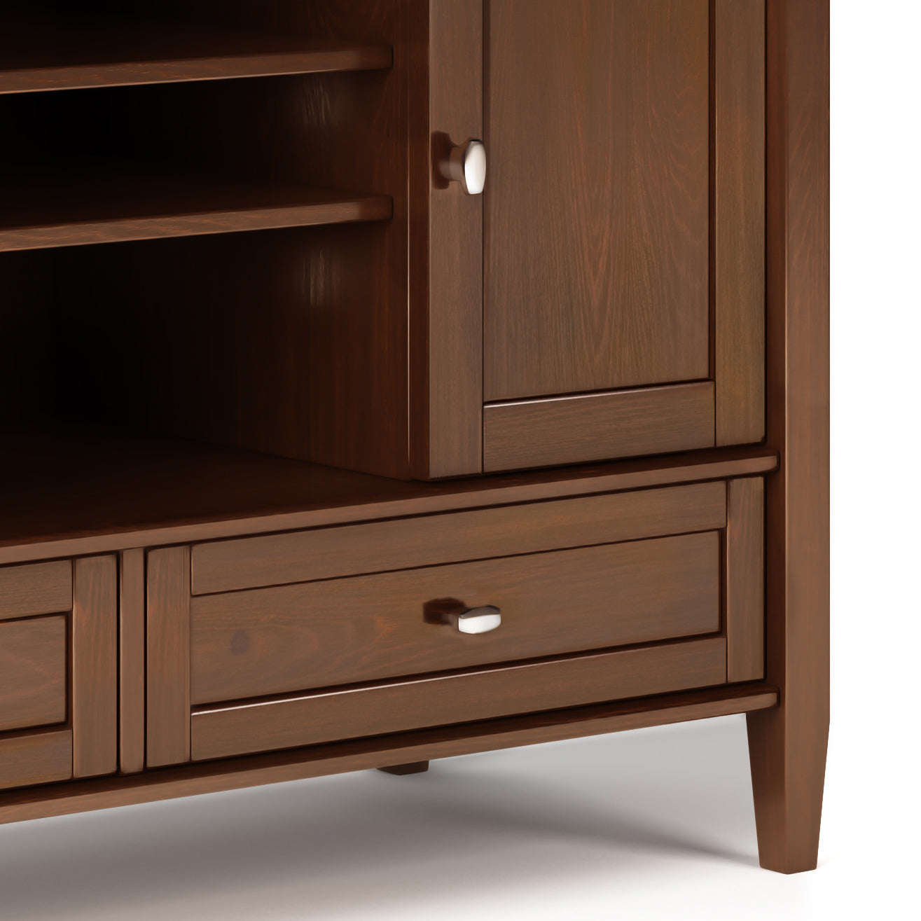 Warm Shaker 47 Inch Wide Solid Wood TV Stand in Russet