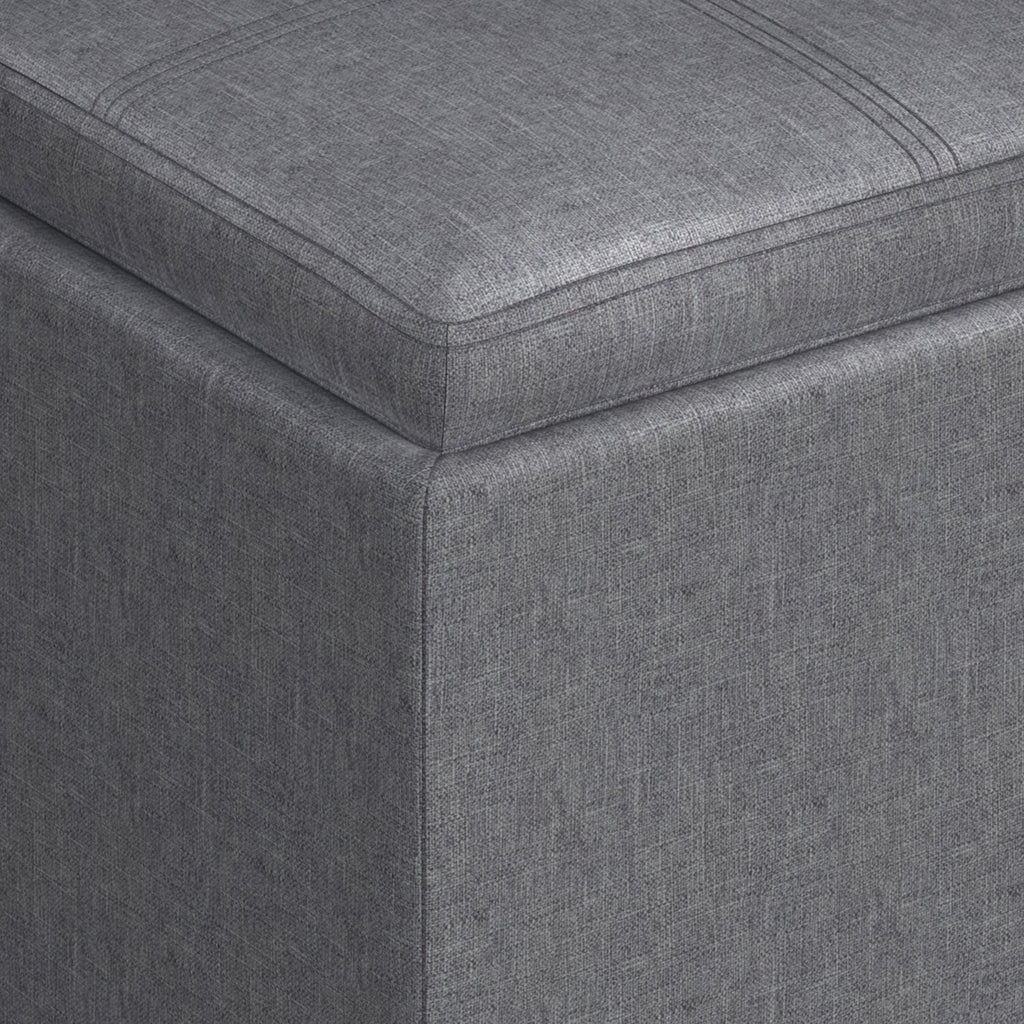 Rockwood 17 Inch Wide Cube Storage Ottoman with Tray