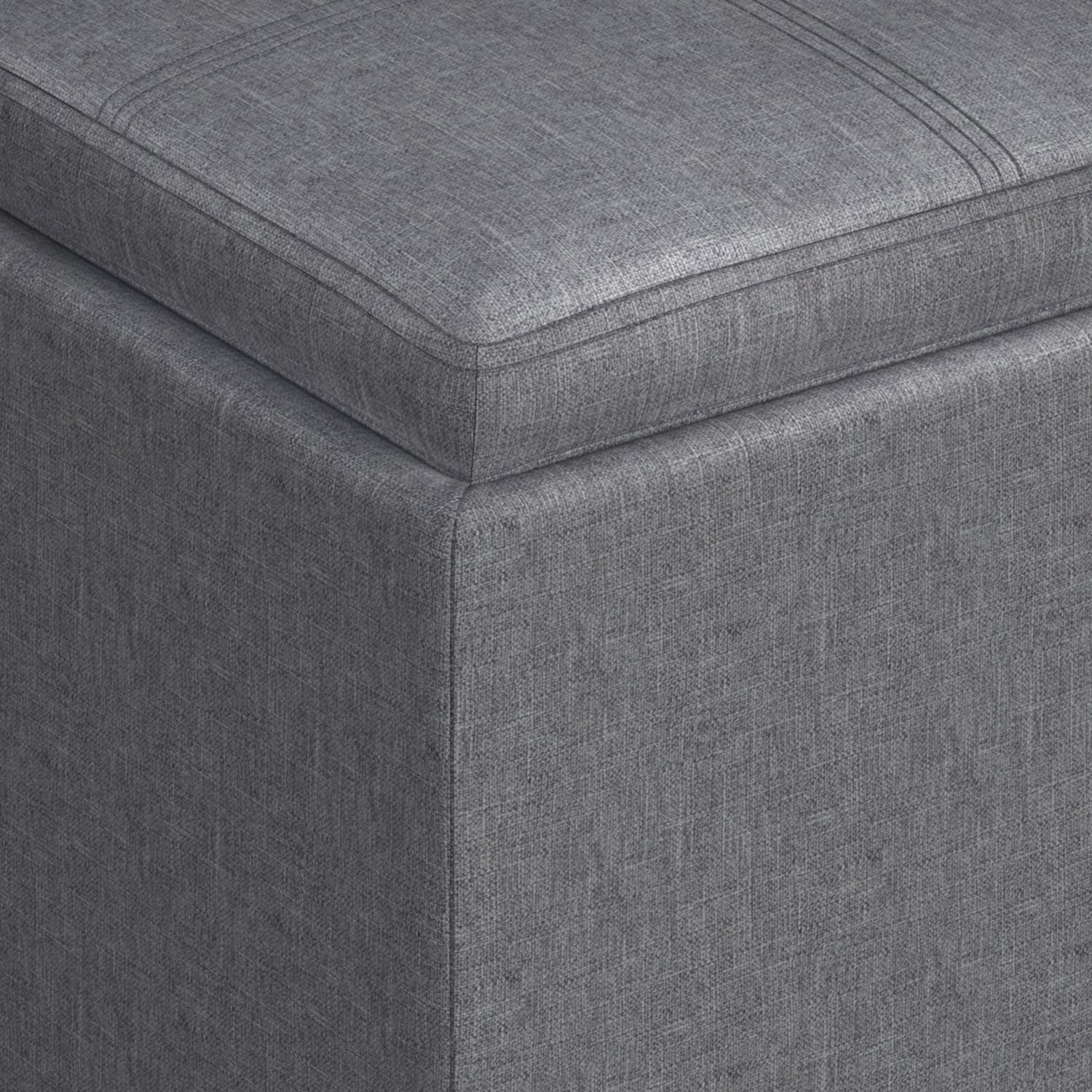 Rockwood 17 Inch Wide Cube Storage Ottoman with Tray