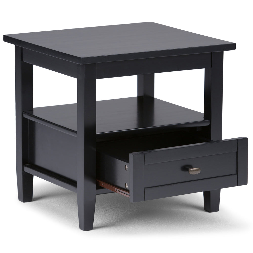 Warm Shaker Solid Wood 20 Inch Wide Transitional End Table