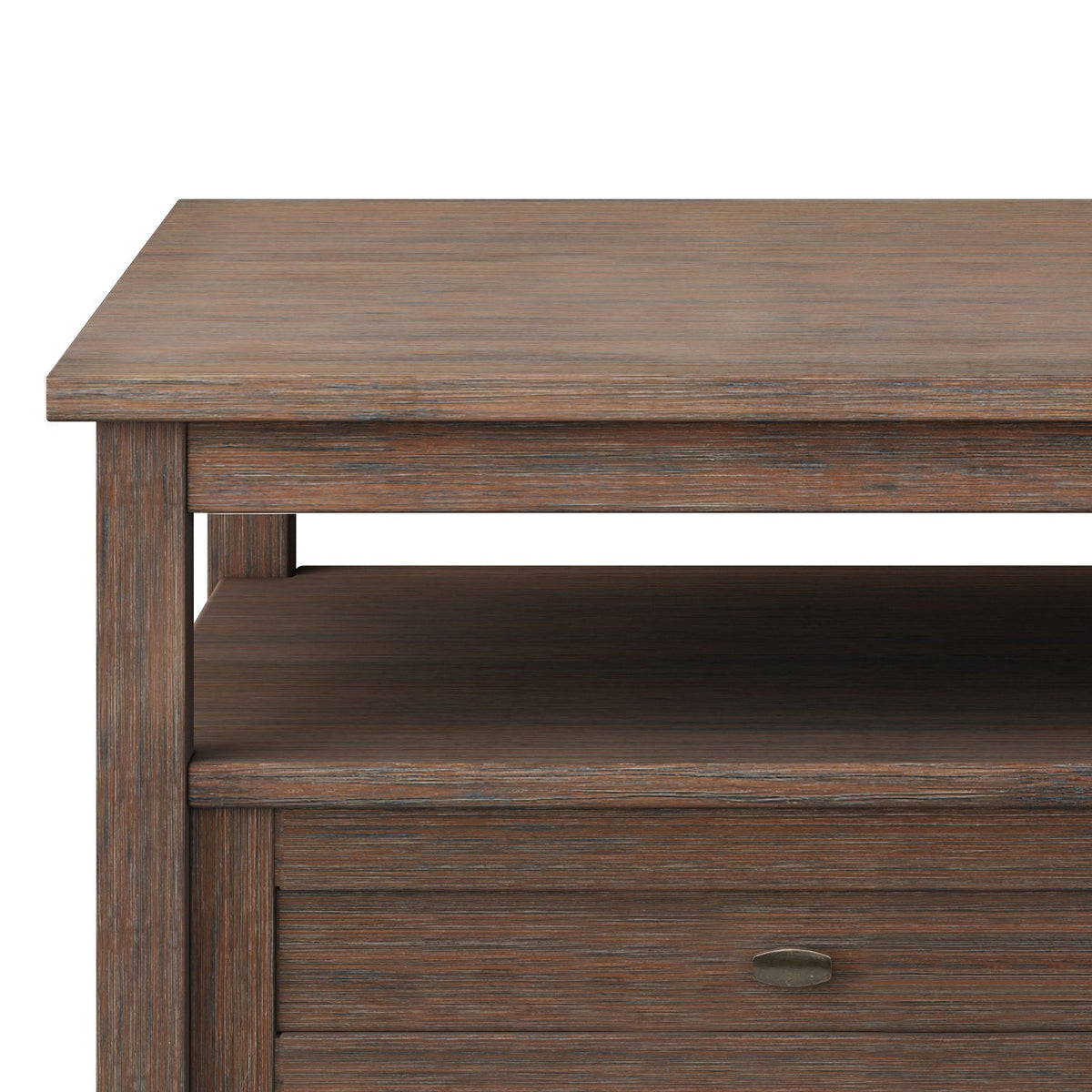 Warm Shaker Solid Wood 48 Inch Wide Transitional Coffee Table