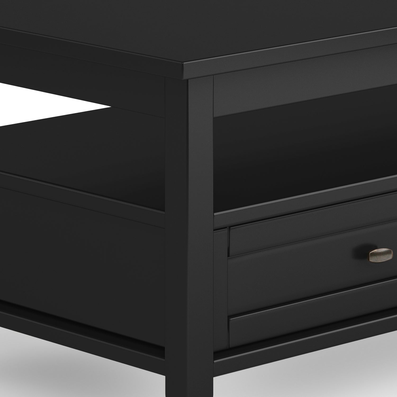 Warm Shaker Solid Wood 48 Inch Wide Transitional Coffee Table