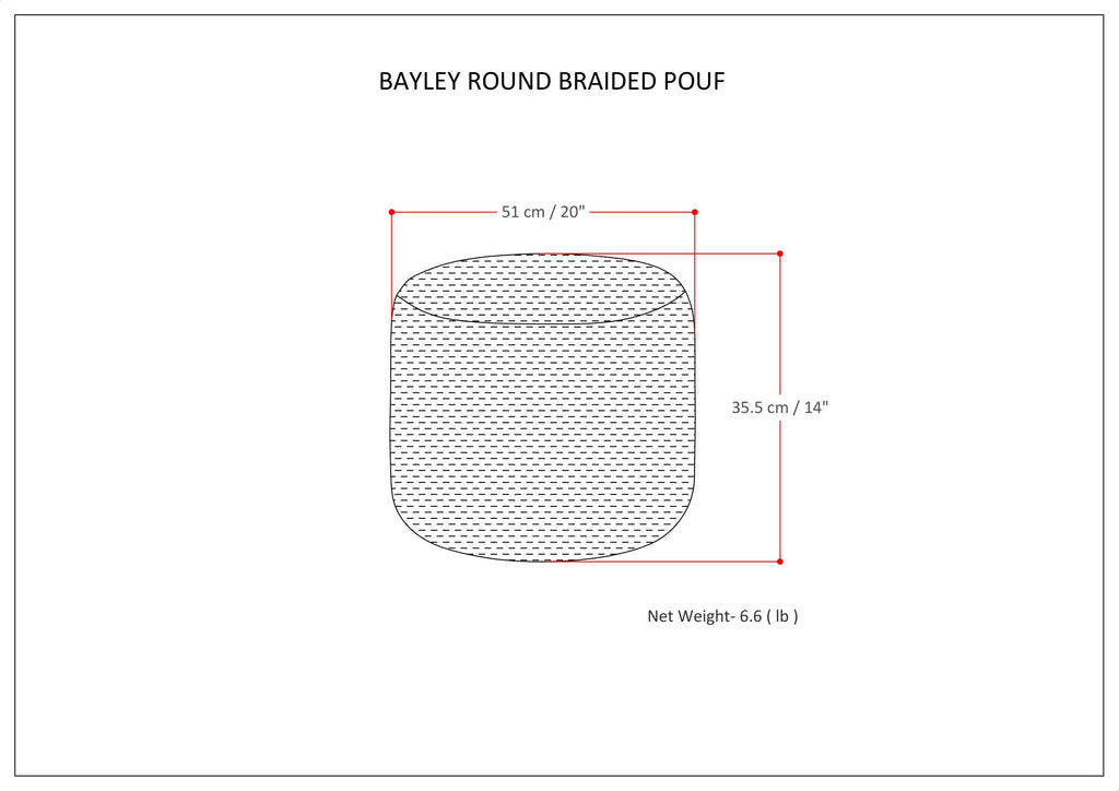 Bayley 20 Inch Wide Round Pouf in Aegean