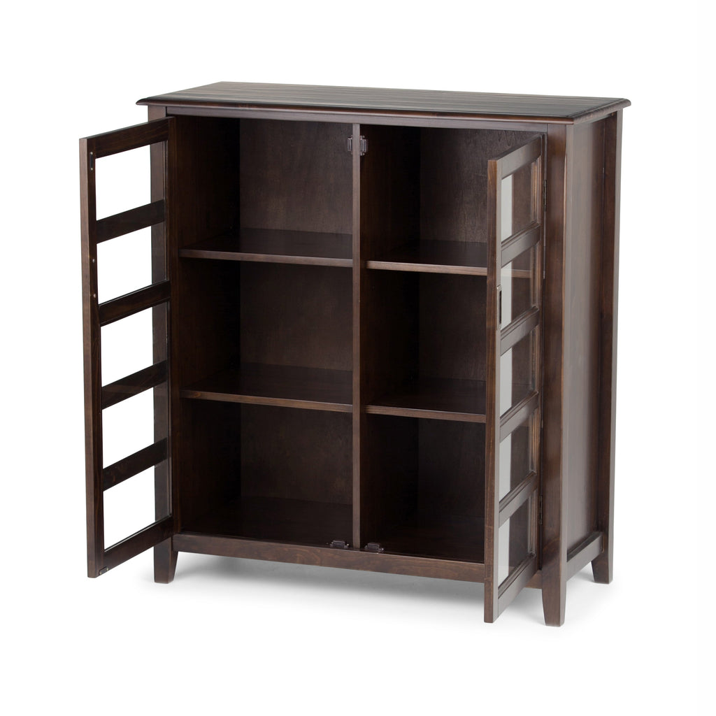 Burlington 40 Inch Wide Solid Wood Medium Storage Cabinet in Mahogany