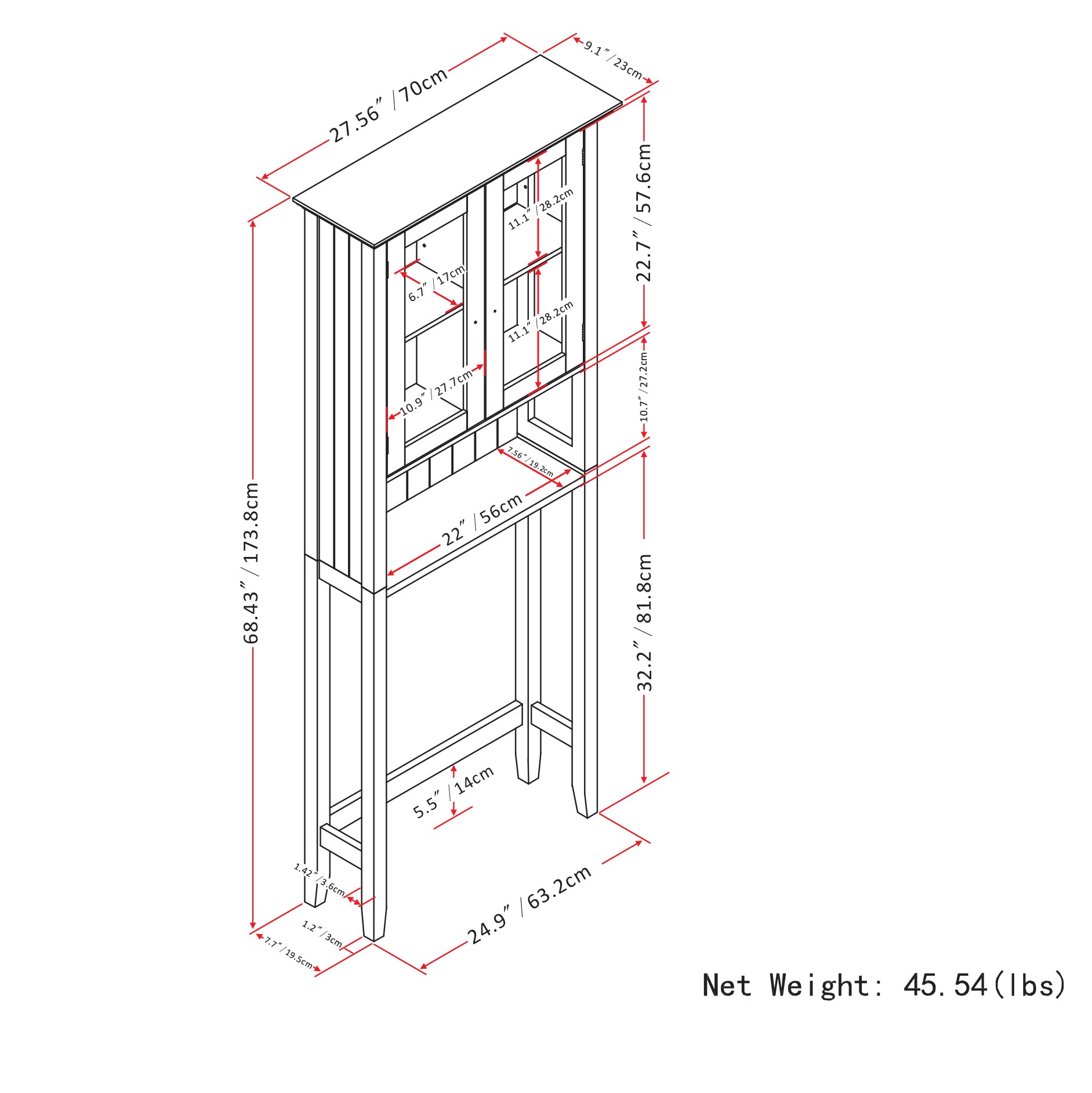Acadian Space Saver Cabinet - Pure