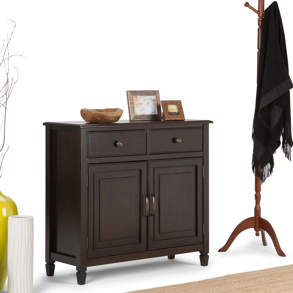 Connaught Solid Wood Entryway Storage Cabinet in Dark Chestnut