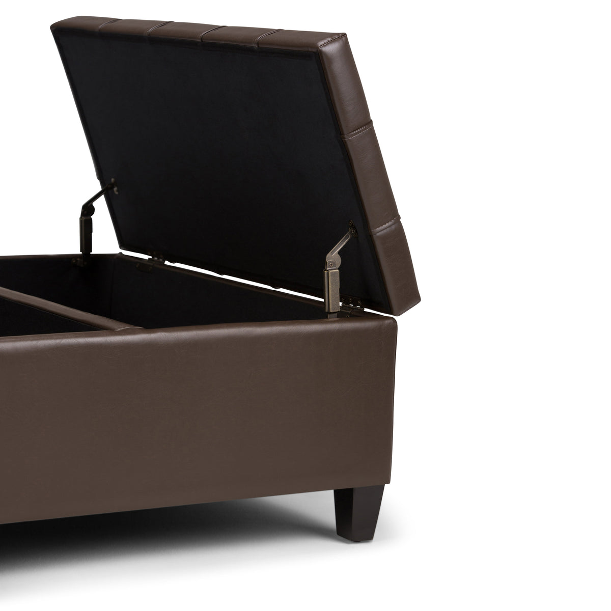 Harrison 36 Inch Wide Coffee Table Storage Ottoman in Chocolate