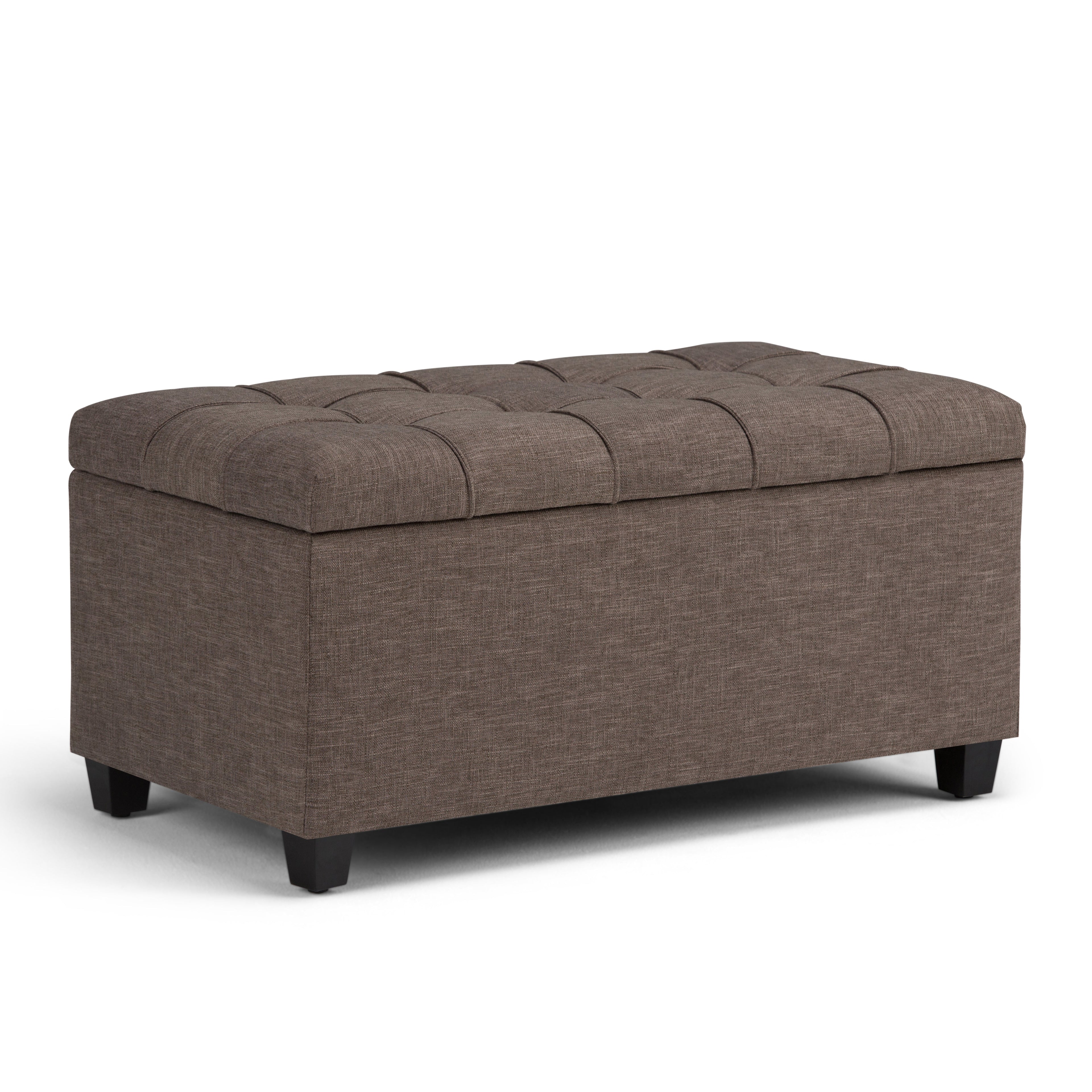Sienna 33-Inch Wide Storage Ottoman Bench in Fawn