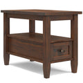Warm Shaker Solid Wood 14 Inch Wide Transitional Narrow Side Table