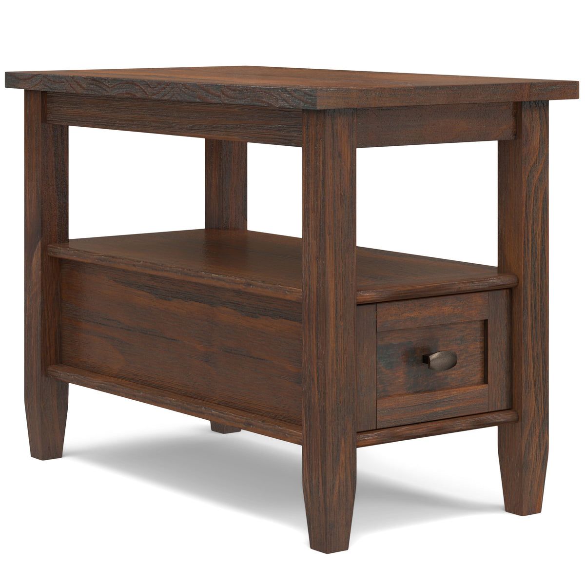 Warm Shaker Solid Wood 14 Inch Wide Transitional Narrow Side Table
