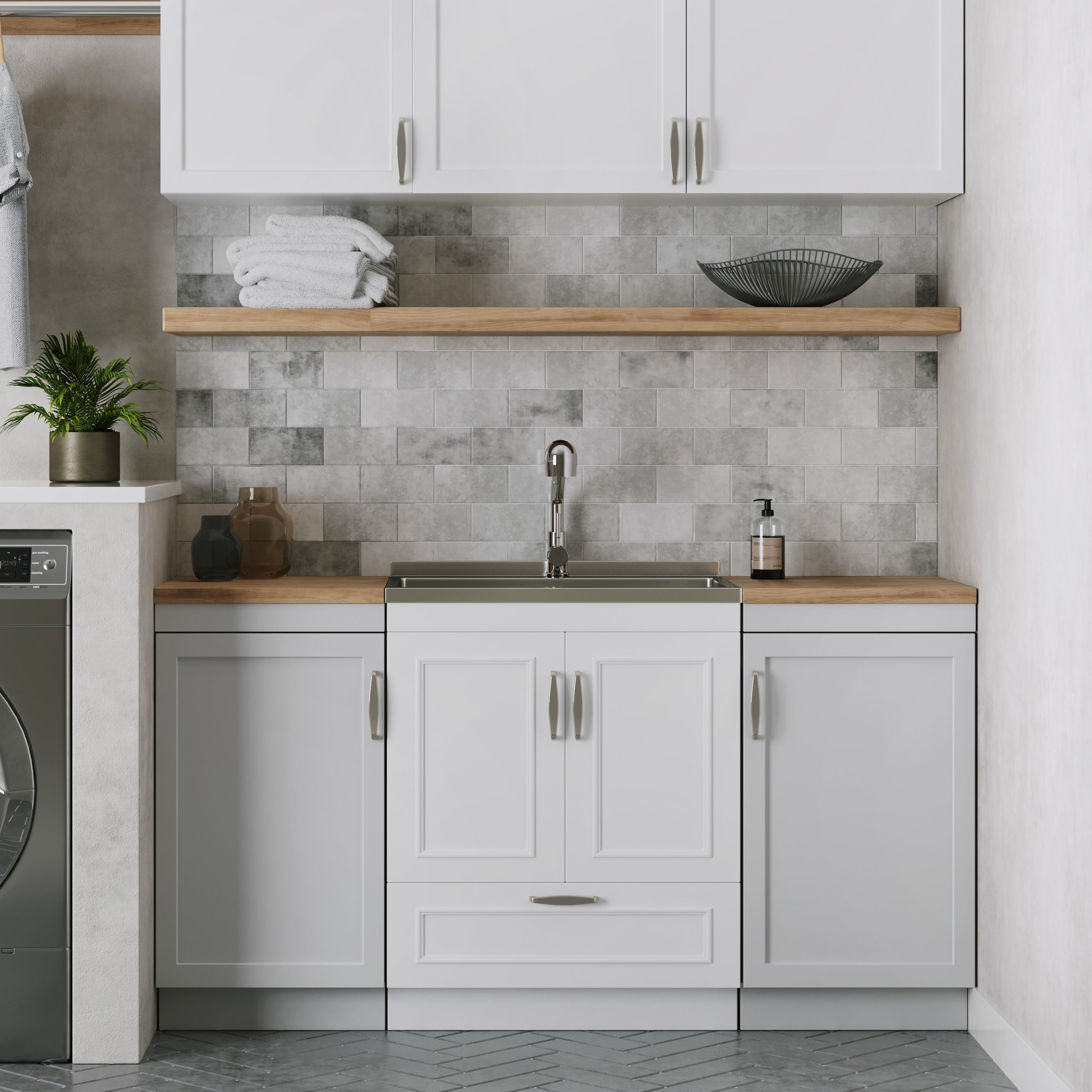 Cardinal 28" Laundry Cabinet with Faucet and Stainless Steel Sink