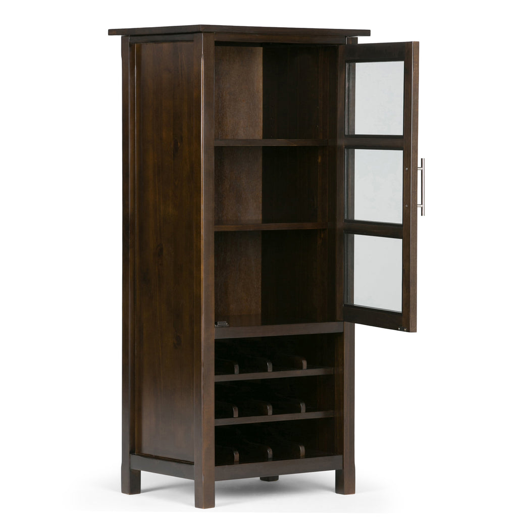 Avalon 22 Inch Wide Solid Wood 12-Bottle Wine Rack Storage Cabinet