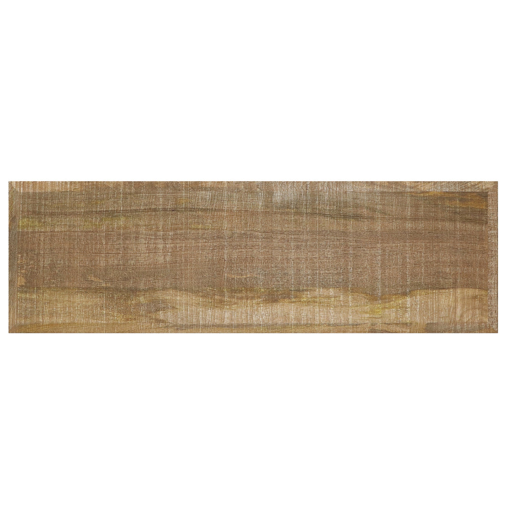 Durham 43 Inch Wide Solid Mango Wood Bench in Distressed