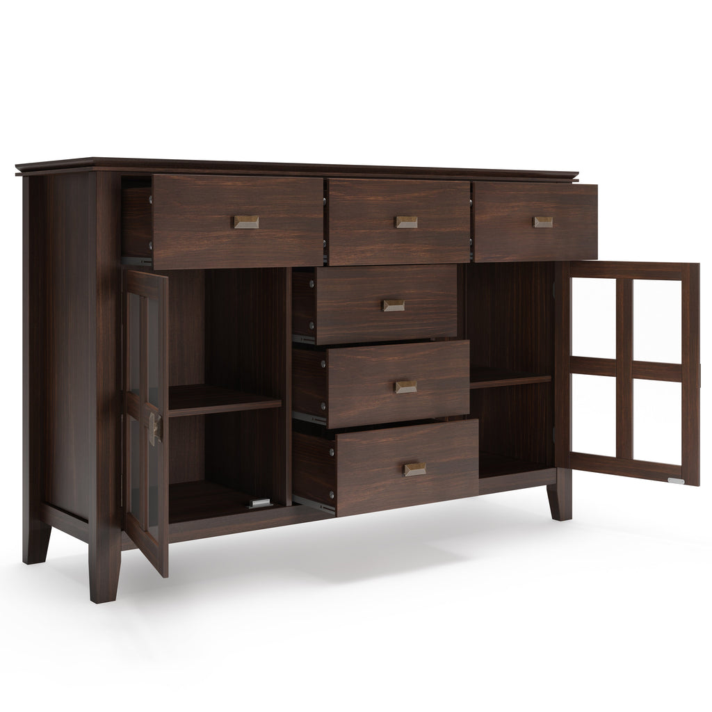 Artisan Solid Wood Sideboard Buffet in Dark Chestnut