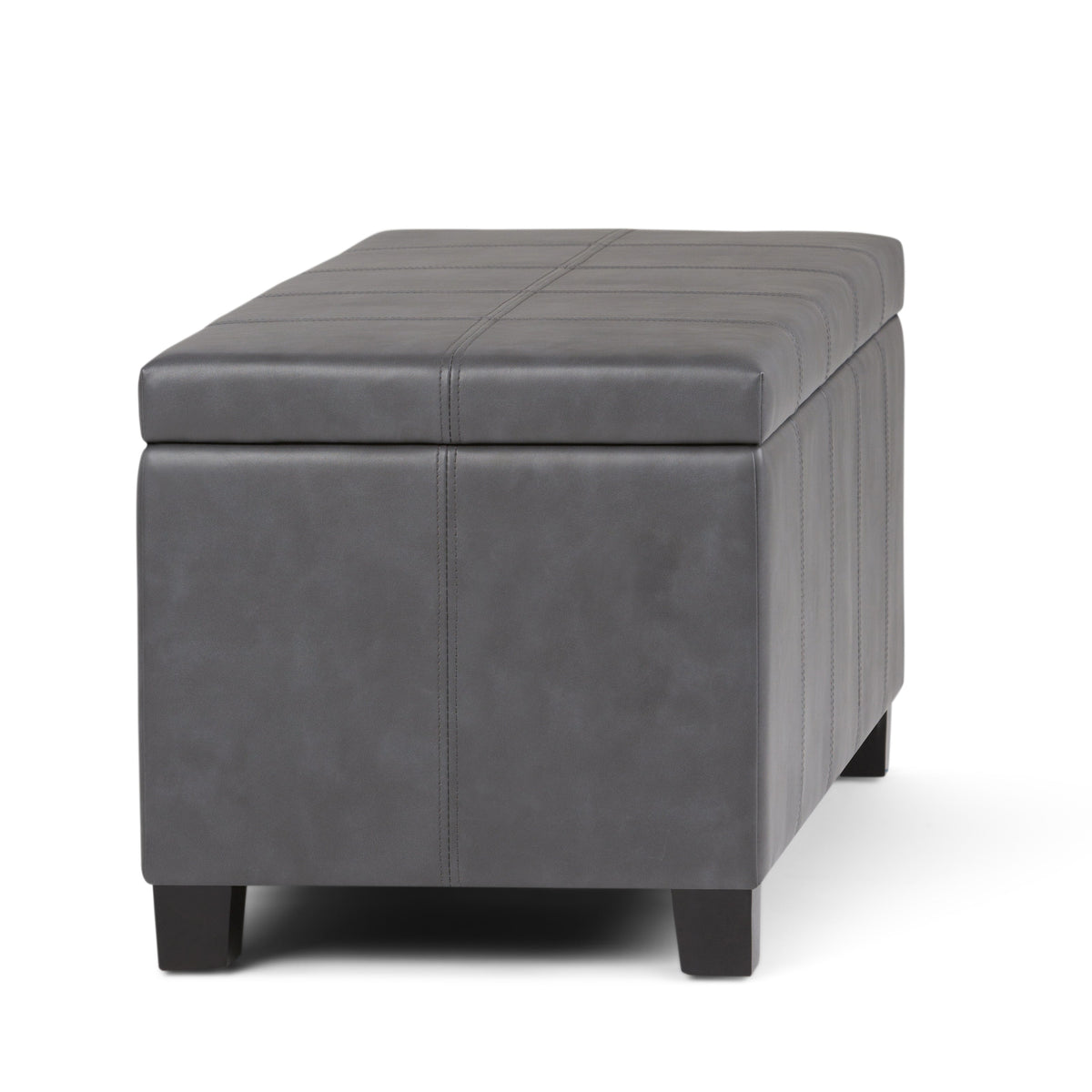 Dover 36 Inch Wide Storage Ottoman Bench in Stone