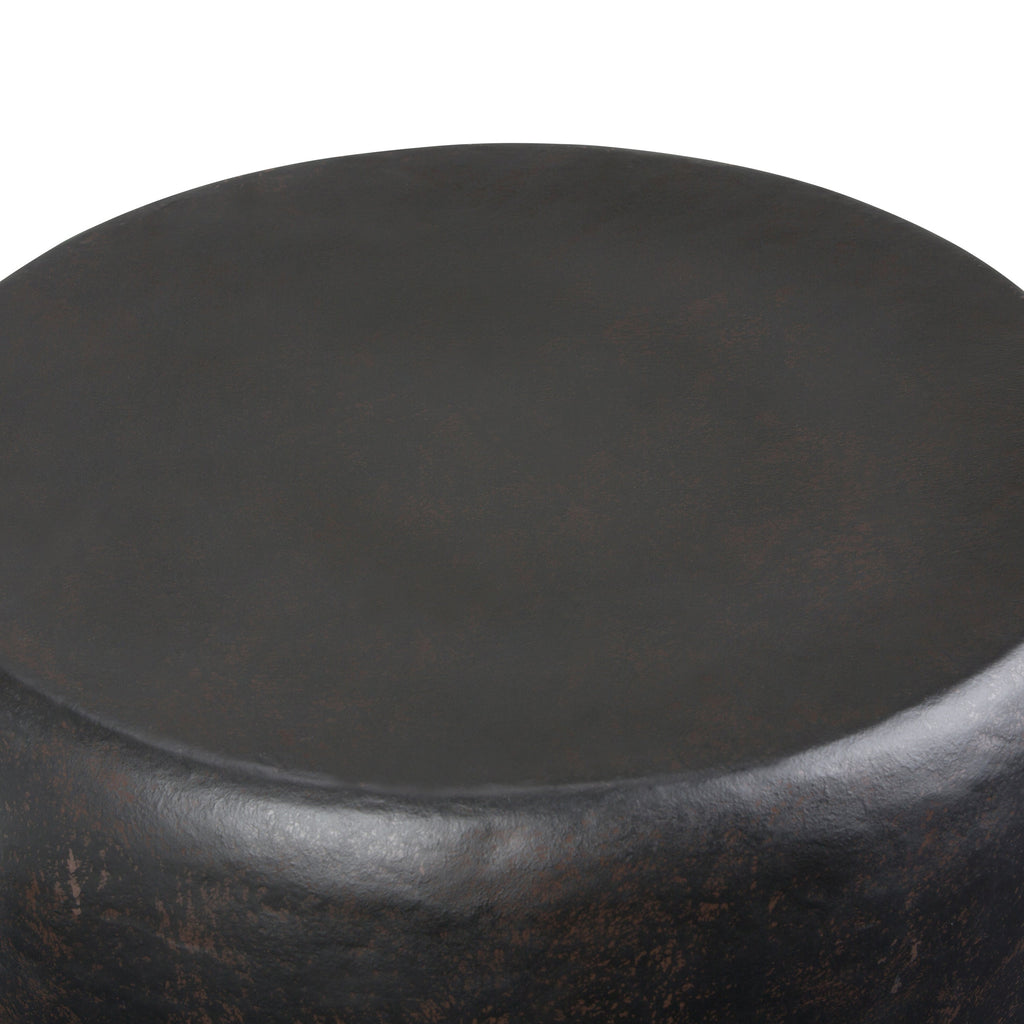 Garvy 22 Inch Wide Metal Side Table in Rustic Bronze
