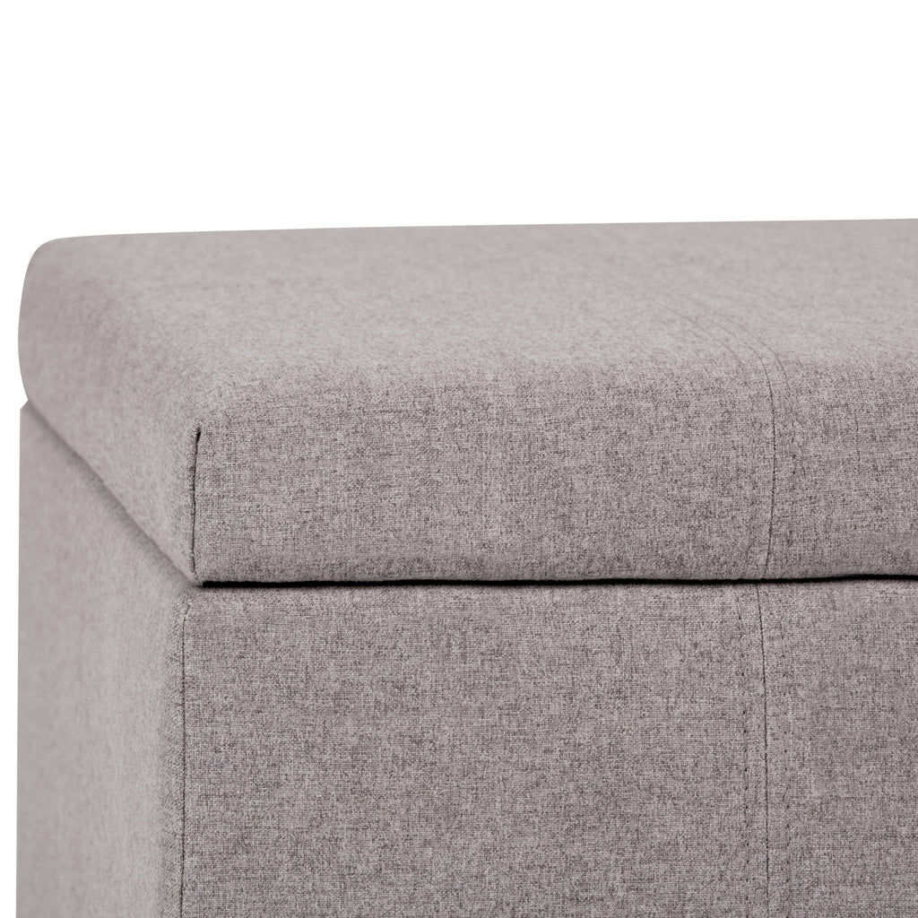 Dover 36 Inch Wide Storage Ottoman Bench in Cloud