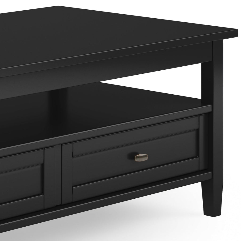 Warm Shaker Solid Wood 48 Inch Wide Transitional Coffee Table