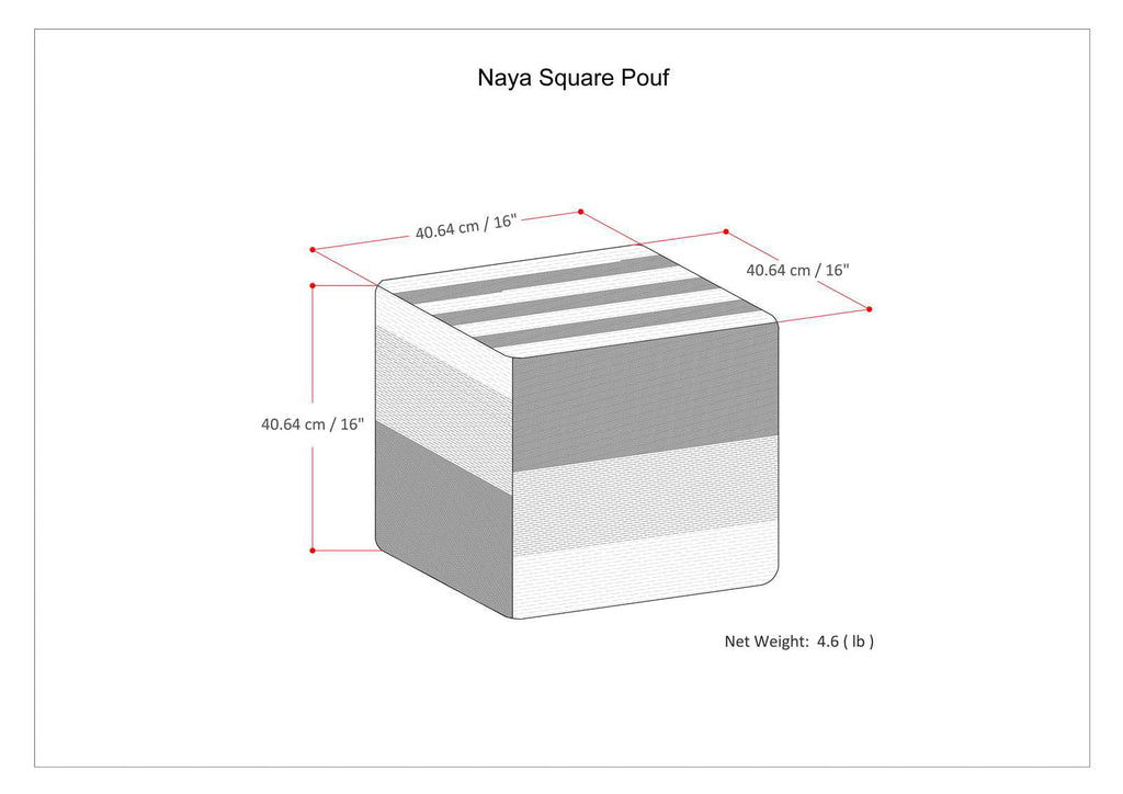 Naya 16 Inch Wide Cube Pouf
