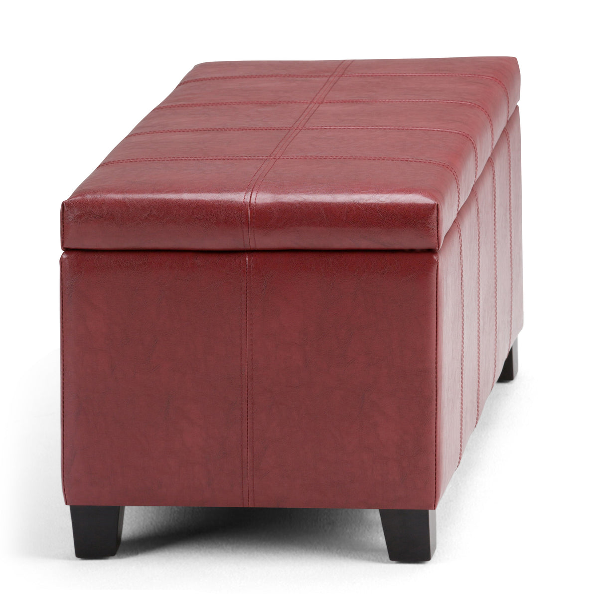 Dover 36 Inch Wide Storage Ottoman Bench in Radicchio
