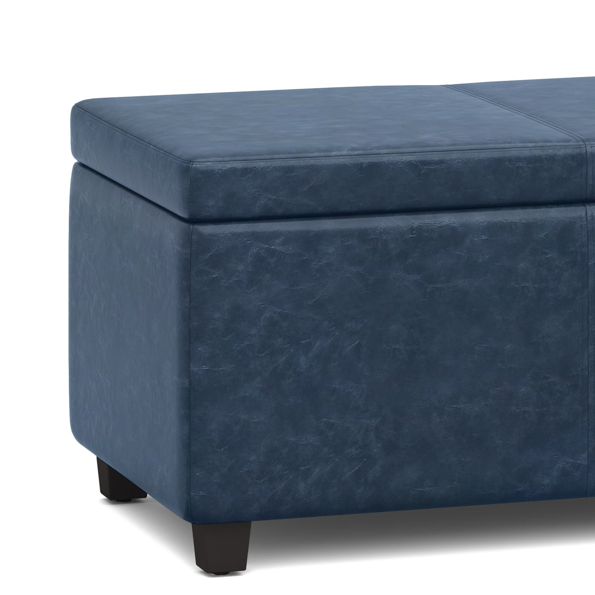 Avalon 48 Inch Wide Storage Ottoman Bench in Denim