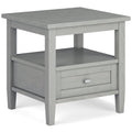 Warm Shaker Solid Wood 20-Inch Wide Transitional End Table in Fog