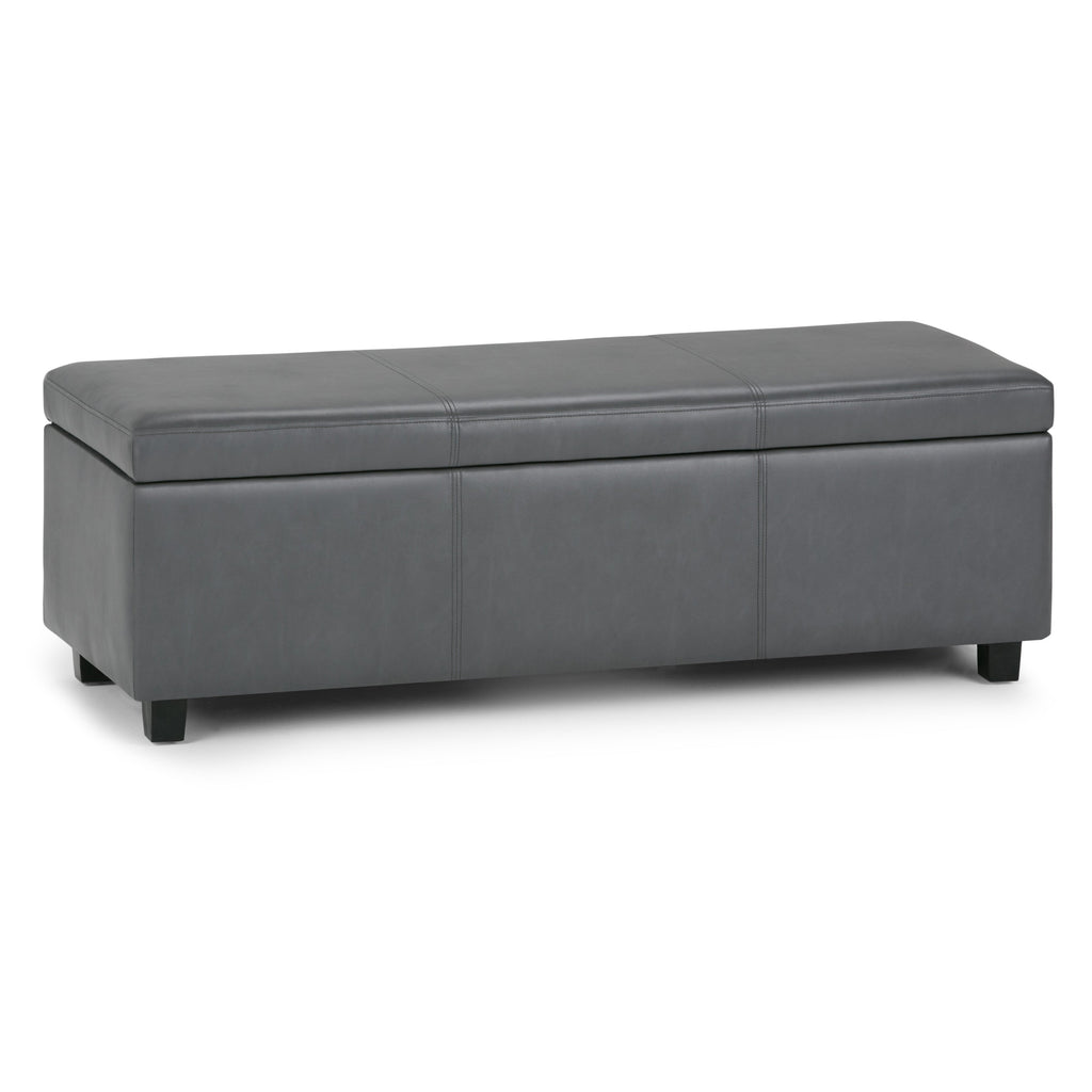 Avalon 48 Inch Wide Storage Ottoman Bench in Stone